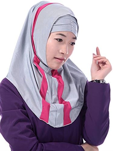 Hot Sell Muslim Women Sports Hijab Scarf Stylish Cap Bonnet Modesty Multiple Purpose - Easy to Wear (Silver Grey)