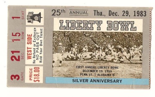 1983 Liberty Bowl Game ticket stub BC Notre Dame