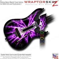 Lightning Purple Skin fits Band Hero, Guitar Hero 5 & World Tour Guitars for XBOX 360 & PS3 (GUITAR NOT INCLUDED) by WraptorSkinz
