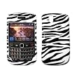 Premium Zebra Design Snap-On Cover Hard Case Cell Phone Protector for Blackberry Bold 9650 [Accessory Export Brand Packaging]