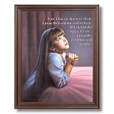 Girl Praying By Bed Kids Room Religious Picture Framed Art Print
