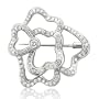 18k White Gold Flower Diamond Brooch Pin (GH, SI, 0.82 carat)