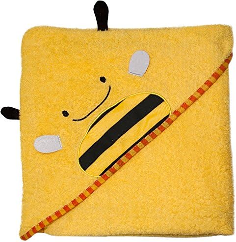 Hooded Baby Bath Towel for Boys and Girls - 100% Cotton - Extra Large 35 x 35 inches, Super Soft. Perfect Baby Shower Gift (Bee)