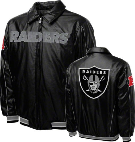 Oakland Raiders NFL Football Faux Leather Varsity Jacket (XL)