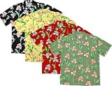 Orchid Panel - Hawaiian Shirt in Yellow, Black, Olive & Red