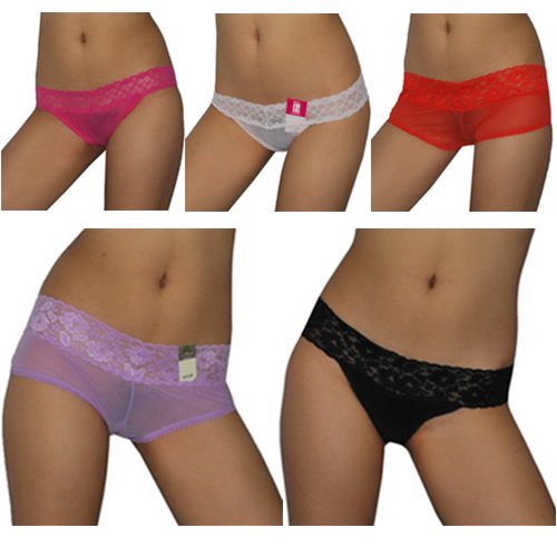 51QRNaq%2B2WL 5 PACK: Womens Sexy Lace Bikini Briefs Underwear Panties   S / 5
