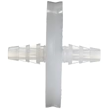 Whatman 6723-5000 Hepa-Vent Venting Filter Disc with Inlet 1/4" to 3/8" SB and Outlet 1/4" to 3/8" SB, 60 psi Maximum Pressure, 50mm Diameter (Pack of 10)