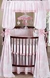 Pink French Toile Round Crib Panel and Tie Back Set
