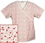 Printed Mock Wrap Top - P13, Nursing Scrubs, Medical Uniforms