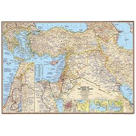Lands of The Bible Map Maps Art Poster Print, 41x29
