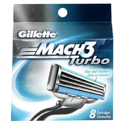 Gillette Mach3 Turbo Refill Cartridges, 8-Count Box