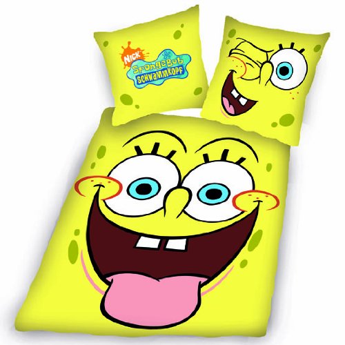 Herding 447560050 Bettw&auml;sche Sponge Bob, 80x80 + 135x200 cm, Linon