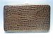 Alligator Wallets - New Brown Croc Alligator Flat Opera Wallet w/Checkbook Holder Clutch Purse