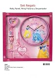 Disney Princess Bedside Alarm Clock, Hanging Wall Clock and Child Analogue Wrist Watch Gift Set