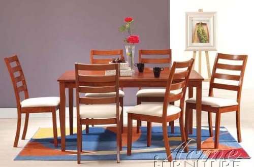 7pc Casual Dining Table Oak Finish