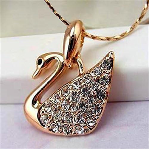 LoveCity 18K Gold Plated Austrian Crystal Swan Pendant Necklace