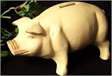 Cast Iron Large White Pig Bank