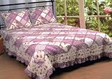 Plum Grandma Rag And Patch Quilt Handmade King