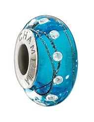 Authentic Chamilia Murano Glass Charm City Lights Collection "Blue Steel" 2116-0091