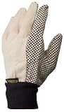 Stanley 4223-01 Knit Wrist Gloves with Power Dots, Large, White Canvas,12-Pair
