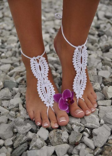 Crochet Black Barefoot Sandals,Beach Pool,Nude shoes,Foot jewelry,Footless sandles,Beach Wedding Jewelry,Yoga Chain,Anklet, Wedding shoes, Beach Wedding, Summer shoes, One Size Fits All