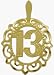 10K Yellow Gold Fancy #13 Circle Pendant