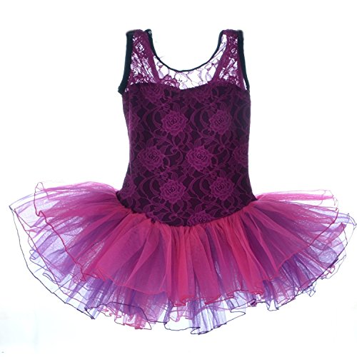 V28Â® Girls Ballet Tutu Dress Multi Styles (6-7 Years, Purple)