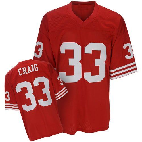 San Francisco 49ers #33 Roger Craig Throwback Red NFL Jerseys Authentic Football Jersey Size 48-56 (Please Select the Size When You Order, Can Do Drop Shipping)