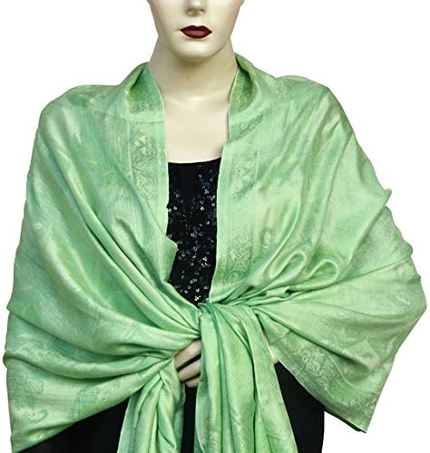 Pashm High Quality Silk Soft Pashmina Floral Design Stole Shawl 78"x28"
