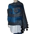 Rectangular Wool Scarf Handcrafted Items Clothes from India with Pom-Pom 28 x 72 inches (jstl313)