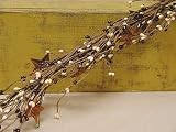 Burgundy & Ivory Pip Berries Garland with Small Rusted Stars