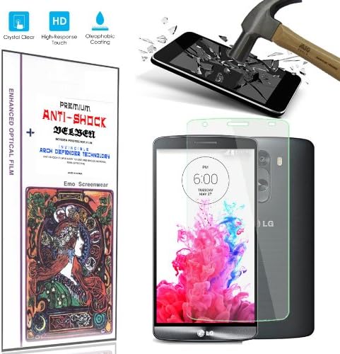 VELBEN Shock/Bullet Proof Clear HD LCD Screen Protector film skin cover for LG G3 D850 D851 LS990 VS 985 (All Version) (For LG G3)