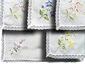 Lovely Lace Trimmed Handkerchief, Embroidered Floral Accents