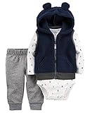 カーターズ Carter's ボディスーツ ＆ パンツ ＆ ベスト 3点セット & ベビー・デポ モスリン ウォッシュクロス 3-Piece Little Vest Set 3M (55-61cm) 