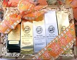 Our Famous Signature Gift for Mothers Day! 100% Pure Kona Organic Coffee Sampler Gift Basket! Five Coffee Selections! Ground Coffee