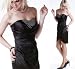 celebrity style black bandage body con pencil bandeau with detachable strap jewel stone mini cocktail evening dress size UK 8