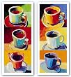 Three Cups o' Joe Set by Robert Burridge 20"x8" Art Print Poster
