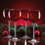 Lenox Holiday Red Crystal Balloon Wine Glass, Set of 4