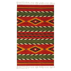 Zapotec wool rug, 'Maguey' (4x6)