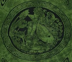 Celtic Sarong - "Dark Green Fairy" - Rayon, 44" X 66"