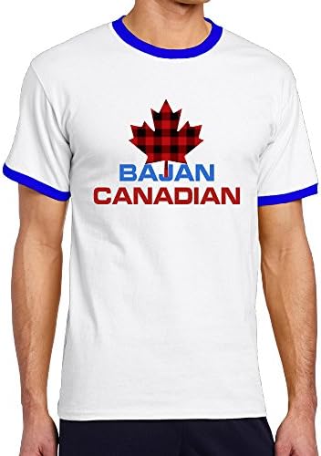 Bajan Canadian Flag Men Two-toned Ringer Tee