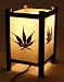 Dimmable Decorative Lamp - Square Real Japanese Maple Leaf Silhouette Shoji Lantern Design with Organic Leafs - Decorative Light / Ambiance Light / Asian Style Table Lamp - Small