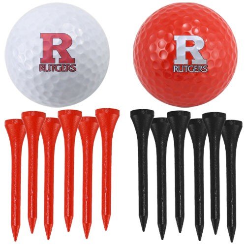 Rutgers Scarlet Knights Two Golf Balls And Twelve Tees Set