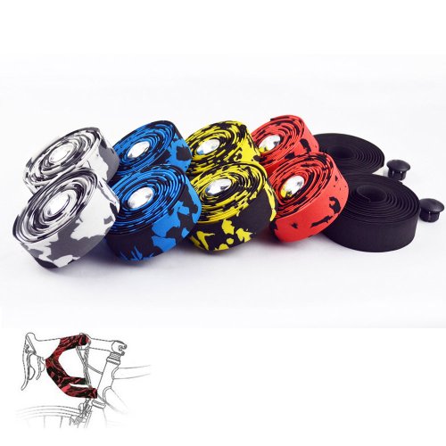 TopCabin Camouflage Series Comfort GEL Road Bike Handlebar Tape Bike Bar Tape with Reflective
