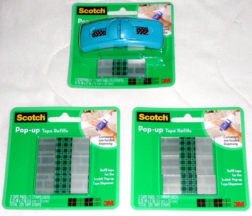3M Scotch Pop-Up Tape Dispenser with Tape Refills