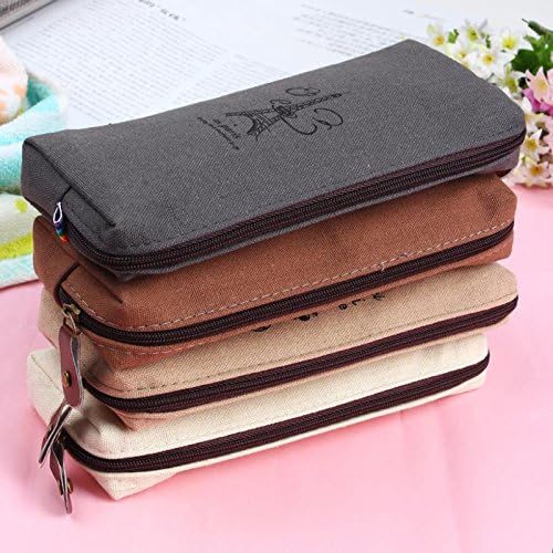 Hot Retro Canvas Pencil Pen Case Cosmetic Makeup Coin Pouch Zipper Bag Purse