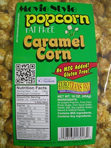 Movie Style Popcorn Gourmet Caramel Corn - Fat Free (16 OZ)