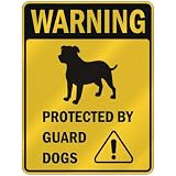 WARNING ENGLISH MASTIFF PROTECTED BY GUARD DOGS PARKING SIGN DOG