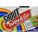 Shout Wipes - Portable Stain Treater Towelettes - Pack of (24) Wipes