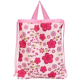  Pink Spring Flowers Floral Lightweight Drawstring Gym Bag Backpack